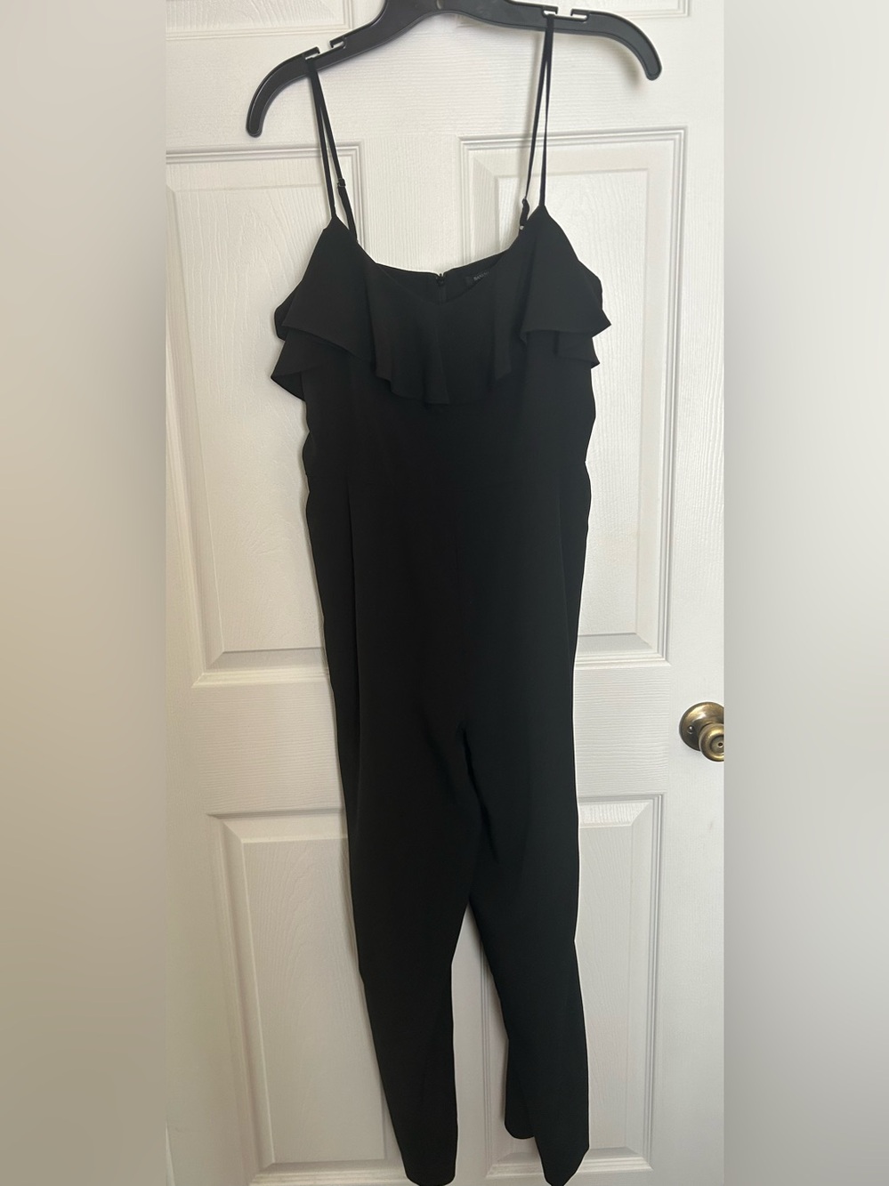 Banana Republic black ruffled spaghetti strap jumpsuit
